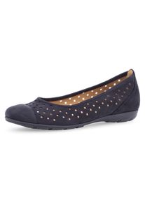 Gabor Damen Ballerina, Gr. 43, blau, Nubukleder, sportlich, Schuhe, Slipper, Businessschuh, Halbschuh mit Hovercraft Luftkammerlaufsohle