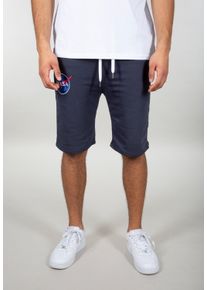 Herren Sweatshorts "Alpha Industries Men - Shorts NASA Basic Sweat Short", blau, Gr. S, Alpha Industries, Obermaterial: 80% Baumwolle, 20% Polyester,