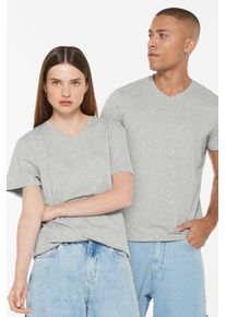 Harlem Soul Herren V-Shirt, grau, casual, Gr. M, unifarben, Material: 88% Baumwolle, 12% Polyester, Shirts, mit Baumwolle