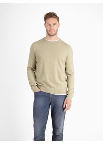 Lerros Herren Strickpullover "Lerros Crewneck Strickpullover", beige, Gr. S, 100% Baumwolle, Pullover
