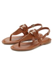Vivance Damen Zehentrenner, Gr. 38, braun, Obermaterial: 100% Lederimitat. Futter: 100% Lederimitat. Decksohle: 100% Lederimitat. Laufsohle: 100%