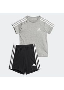 Kinder Trainingsanzug "I 3S SPORT SET", grau, sportlich, Gr. 62, adidas Sportswear, Obermaterial: 100% Baumwolle, Sportanzüge