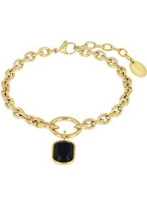 s.Oliver Damen Armband "2038859", Edelstahl, schwarz, Edelstahl, Armbänder, mit Achat