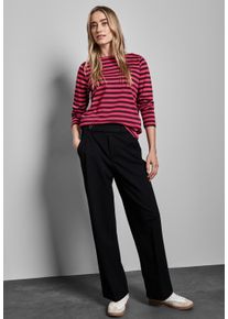 Street One Damen Langarmshirt, rot, casual, Gr. 44, gestreift, Web, 100% Baumwolle, Shirts, aus reiner Baumwolle