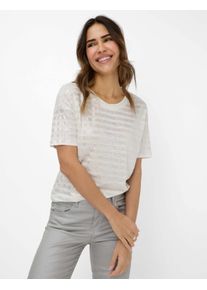 Brax Damen Kurzarmshirt "Style CANDICE", weiß, Gr. 44, 100% Leinen, Shirts