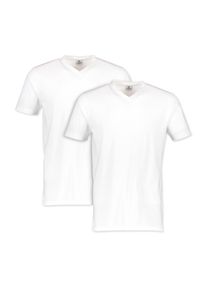 Lerros Herren T-Shirt "Lerros Doppelpack T-Shirt, V-Neck in Premium Baumwollqualität", weiß, Gr. M, 100% Baumwolle, Shirts