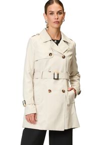 Zero Damen Trenchcoat "Zero Trenchcoat mit Bindegürtel", beige, casual, Gr. 44, clean, Web, Obermaterial: 100% Polyester. Ärmelfutter: ohne Futter.,