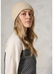 Cecil Damen Strickmütze, beige, casual, unifarben, Stoff, Kunstfaser, Mützen, kuschelig
