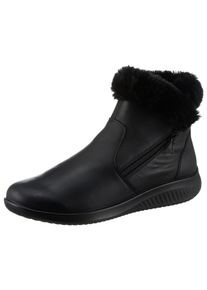 Jomos Damen Winterstiefelette "Allegra", Gr. 40, schwarz, Leder, Fellimitat, klassisch, Schuhe, Winterboots, Komfortstiefelette mit Reißverschluss,