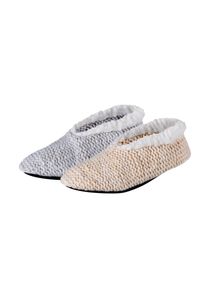 Camano Damen Hausschuh "Slipper 2er Pack", Gr. 39, grau, casual, Schuhe