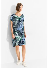 Cecil Damen Sommerkleid, blau, casual, Gr. XXL, bedruckt, Stoff, 100% Viskose, Kleider, mit Eingrifftaschen