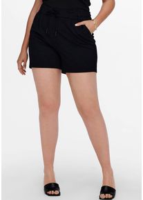 Only CARMAKOMA Damen Shorts "CARGOLDTRASH LIFE EASY SHORTS JRS", schwarz, modisch, Gr. 54, unifarben, Milano Rib, Obermaterial: 63% Viskose (LENZING