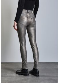 Street One Damen Slim-fit-Jeans, grau, casual, Gr. 31, glänzend, Jeans, 82% Baumwolle, 15% Polyester, 3% Elasthan, Jeans, aus Baumwolle mit