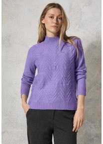 Cecil Damen Strickpullover, lila, casual, Gr. M, unifarben, Web, 35% Baumwolle, 32% Polyacryl, 28% Polyester, 5% Elasthan, Pullover, im soften