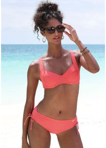 Lascana Damen Bikini-Hose "Lolo", orange, Gr. 38, unifarben, Recycling-Polyamid, Badehosen, in höherer Schnitform