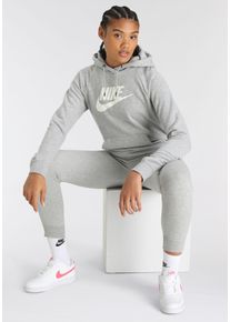 Nike Sportswear Damen Kapuzensweatshirt "ESSENTIAL WOMENS FLEECE PULLOVER HOODIE", grau, sportlich, Gr. XS, Obermaterial: 80% Baumwolle, 20%