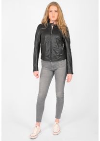 Maze Damen Lederjacke "4202166", schwarz, Gr. XL, Obermaterial: 100% Lammleder / Futter: 100% Polyester / Ärmelfutter: 100% Polyester, Jacken