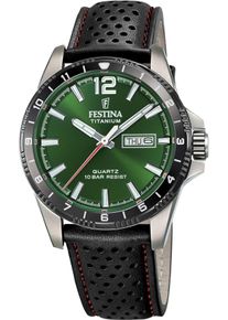 Festina Herren Quarzuhr "Calendario Titanium", schwarz, Armbanduhren, Armbanduhr, Herrenuhr, analog, Tag, Wochentag