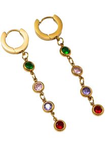 Firetti Damen Paar Creolen "Schmuck Geschenk Edelstahl Ohrschmuck Ohrringe", Edelstahl, bunt, Edelstahl, Ohrringe, Made in Germany - mit Zirkonia