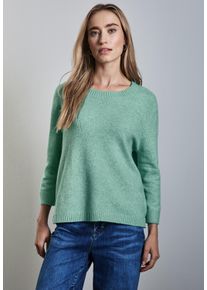 Street One Damen Strickpullover, grün, casual, Gr. 46, unifarben, Stoff, 51% Polyester, 33% Polyacryl, 13% Baumwolle, 3% Elasthan, Pullover, mit 3/4