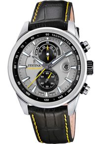 Festina Herren Chronograph "Timeless Chronograph", schwarz, Armbanduhren, Quarzuhr, Armbanduhr, Herrenuhr, Lederarmband, analog, Tag