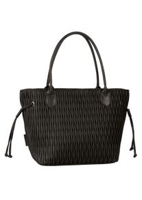 Gabor Damen Shopper "Granada wave", schwarz, Polyurethan, beschichtet, clean, Strukturmuster, Taschen, aus weichem Kunstleder gesmokt in Wellenoptik