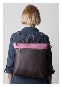 vargu Cityrucksack "Femen 1", lila, Leder, casual, Rucksäcke, LGW zertifiziertes Leder