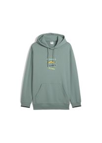 Puma Herren Hoodie "Wardrobe Essentials Graphic Hoodie Herren", grün, Gr. M, Obermaterial: 100% Baumwolle; Kapuzenfutter: 100% Baumwolle; Rippe: 4%