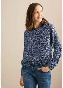 Cecil Damen Langarmbluse, blau, casual, Gr. L, bedruckt, Stoff, 100% Viskose, Blusen, aus softer Viskose