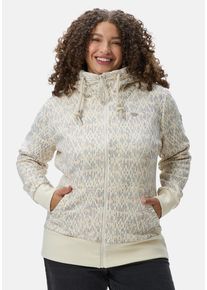 Ragwear Damen Sweatjacke "Neska Print Zip Plus", beige, casual, Gr. 48, Sweatware, Obermaterial: 70% Baumwolle, 30% Polyester, Sweatjacken, Cooler
