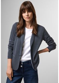 Cecil Damen Kurzblazer, blau, casual, Gr. XXL, unifarben, Stoff, Jersey, 66% Polyester, 25% Viskose, 4% Elasthan, Blazer, in Melange Optik
