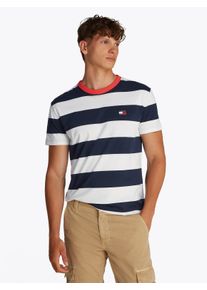 Tommy Jeans Herren T-Shirt "TJM REG BOLD STRIPE TEE", blau, casual, Gr. M, geringelt, Single Jersey, Obermaterial: 100% Baumwolle, Shirts