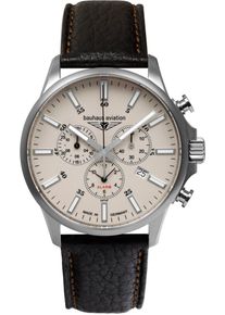 BAUHAUS Herren Chronograph "BAUHAUS aviation", schwarz, Armbanduhren, Armbanduhr, Quarzuhr, Herrenuhr, Datum, Saphirglas, Made in Germany