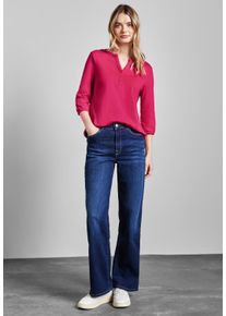 Street One Damen Blusenshirt, lila, casual, Gr. 34, unifarben, Web, 100% Baumwolle, Shirts, mit 3/4 Ärmeln