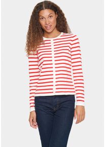 Saint Tropez Damen Strickjacke "MilaSZ Striped Cardigan", rot, modisch, Gr. S, gestreift, Strick, Obermaterial: 80% Viskose, 20% Polyacryl,