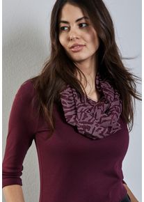 Street One Damen Loop, rot, gemustert, Stoff, 50% Polyester, 50% Viskose, Modetücher, mit grafischem Muster
