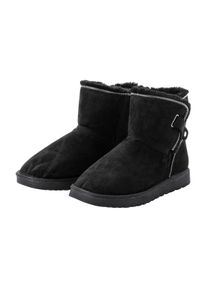 sheego Damen Stiefelette "Große Größen", Gr. 43, schwarz, Obermaterial: 100% Polyester, modisch, Schuhe, mit seitlichem Riegel und Klett