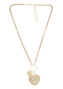Damen Kette mit Anhänger "Herzverliebt", gold, Basic, Collezione Alessandro, Metall, Halsketten, mit Herz und feinen Cutouts
