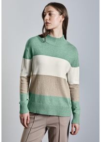 Street One Damen Strickpullover, grün, casual, Gr. 34, gestreift, Stoff, 30% Polyester, 29% Polyacryl, 21% Viskose, 20% Nylon, Pullover, aus softem