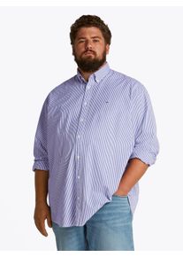 Tommy Hilfiger Big & Tall Herren Langarmhemd "BT-FLEX POPLIN CL STP SHIRT-B", blau, casual, Gr. 4XL, TOMMY HILFIGER BIG & TALL, unifarben, Single Jersey, Obermaterial: 100%