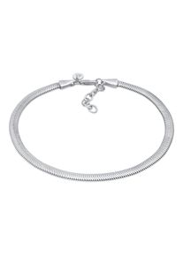 Elli Premium Damen Fußkette "Schlangenkette Flach Elegant 925 Silber", 22cm, Silber 925 (Sterlingsilber), silber, Silber 925 (Sterlingsilber),