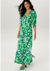Damen Maxikleid, grün, Gr. 48, Aniston SELECTED, gemustert, bedruckt, Single Jersey, Obermaterial: 95% Viskose, 5% Elasthan, Kleider, mit weiten,