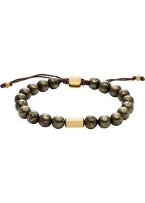 Fossil Armband "Schmuck Geschenk Edelstahl Armkette Jewelry, JF04820710", Edelstahl-Nylon, braun, Edelstahl, Nylon, Armbänder, mit Pyrit