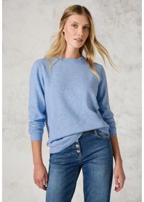 Cecil Damen Strickpullover, blau, casual, Gr. L, unifarben, Strick, Obermaterial: 37% Baumwolle, 34% Polyacryl, 26% Polyester, 3% Elasthan, Pullover,