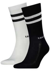 Levi's LEVI'S Damen Socken "LEVIS REGULAR CUT SPORT STRIPE 2P", Gr. 39, schwarz-weiß, Baumwollmischung, unifarben mit Farbeinsatz, Socken, mit auffälligen