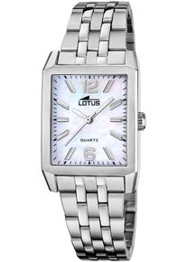 Lotus Damen Quarzuhr "Square", silber, Armbanduhren, Armbanduhr, Damenuhr, Edelstahlarmband, analog