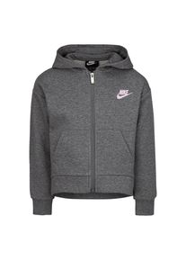 Nike Sportswear Kinder Kapuzensweatjacke, grau, sportlich, Gr. 110, unifarben, meliert, Sweatware, Obermaterial: 60% Baumwolle, 40% Polyester,