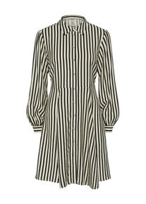 Y.A.S Damen Hemdblusenkleid "YASKAYA LS SHIRT DRESS S. NOOS", beige, modisch, Gr. 38, gestreift, Web, Obermaterial: 85% Viskose, 15% Nylon, Kleider