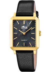 Lotus Damen Quarzuhr "Square", schwarz, Armbanduhren, Armbanduhr, Damenuhr, Lederarmband, analog
