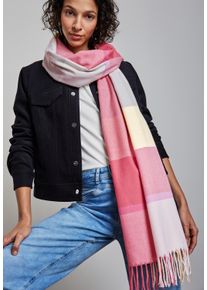Street One Damen Halstuchcoral pink, casual, kariert, Stoff, 65% Polyester, 35% Viskose, Modetücher, mit Karomuster